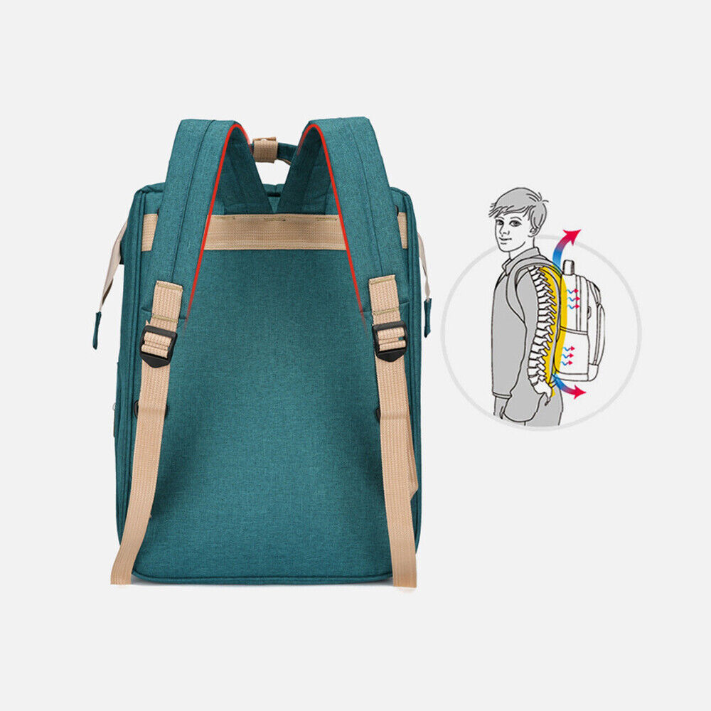 Waterproof 3 in 1 Baby Diaper Bag Backpack with Bassinet Changing Station Travel 24Hr Smart